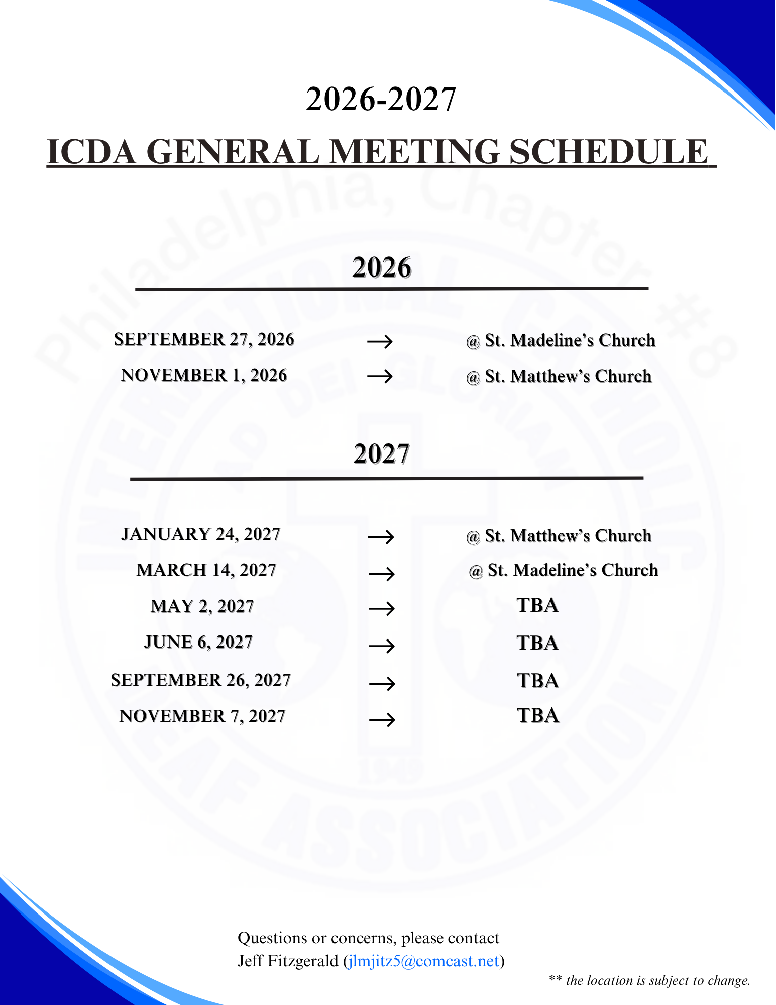 icda gm schedule 2026 2027